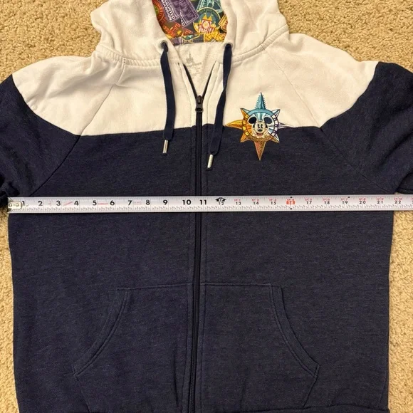 Disneyland Resort Parks Mickey Mouse Embroidered Full Zip Up Hoodie Jacket - L - Picture 10 of 10